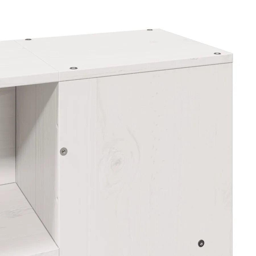 Lit bibliothèque sans matelas blanc 120x200 cm bois massif - 9