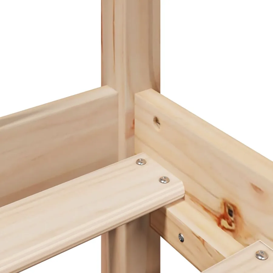 Lit bibliothèque sans matelas 75x190 cm bois de pin massif - 10