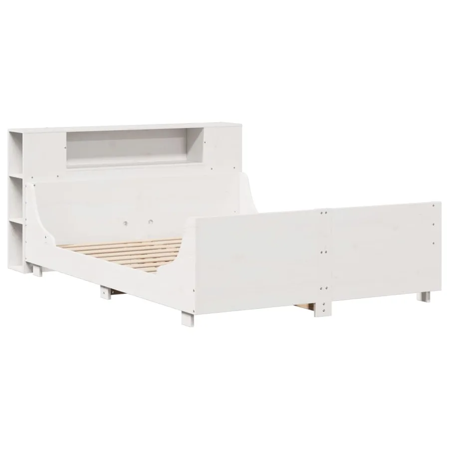 Cadre de lit sans matelas blanc 120x190 cm bois de pin massif - 3