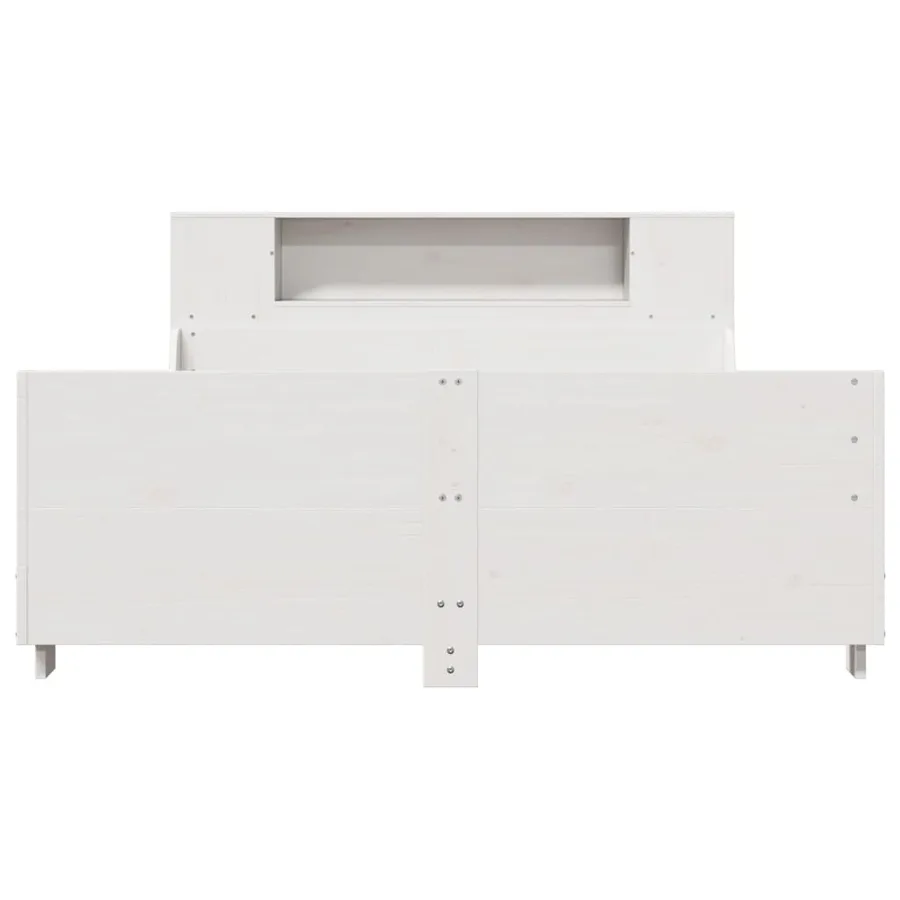 Cadre de lit sans matelas blanc 120x190 cm bois de pin massif - 4