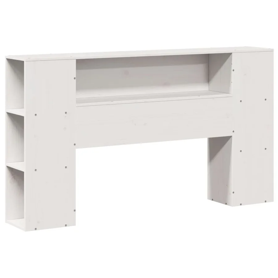 Lit bibliothèque sans matelas blanc 120x190 cm bois pin massif - 7