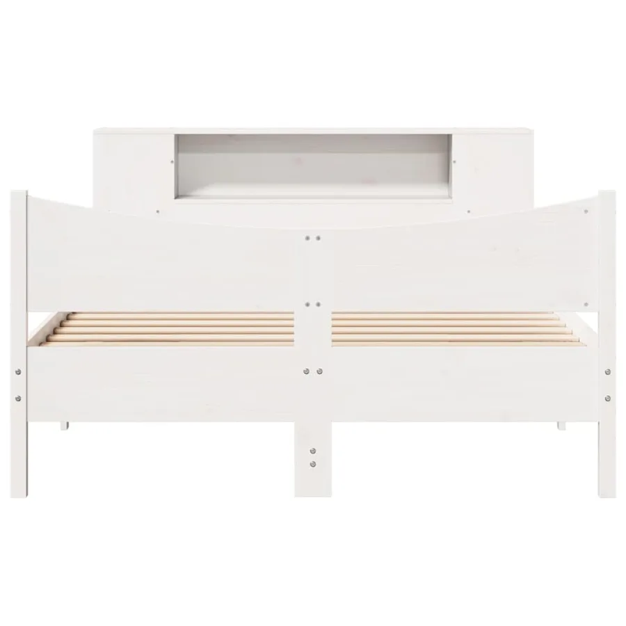 Cadre de lit sans matelas blanc 140x200 cm bois de pin massif - 4