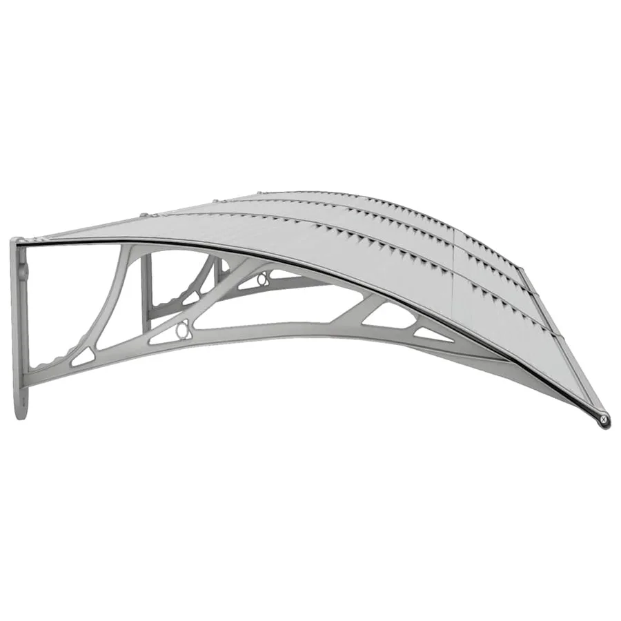 Auvent de porte Gris 300x75 cm Polycarbonate - 5