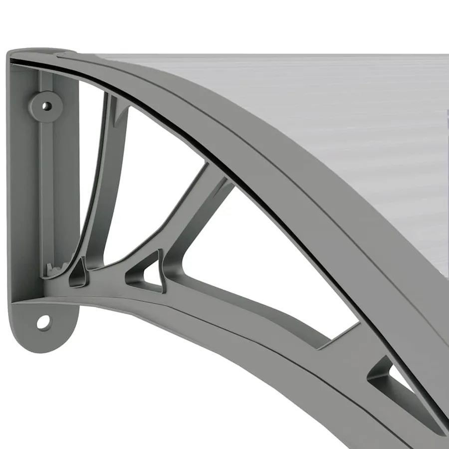 Auvent de porte Gris 300x75 cm Polycarbonate - 6