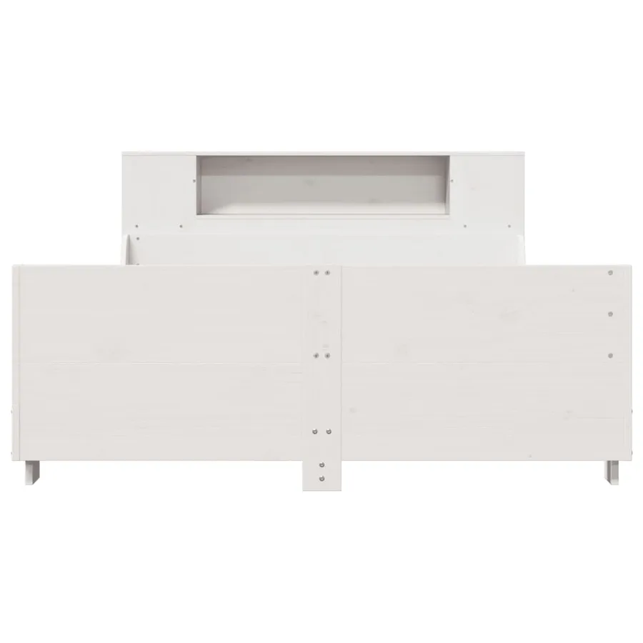 Cadre de lit sans matelas blanc 140x200 cm bois de pin massif - 4