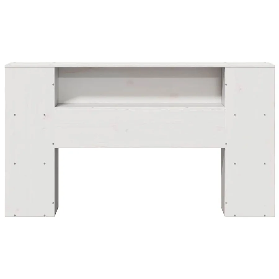 Tête de lit avec rangement blanc 135 cm bois massif de pin - 4
