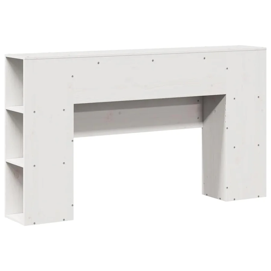 Tête de lit avec rangement blanc 135 cm bois massif de pin - 6