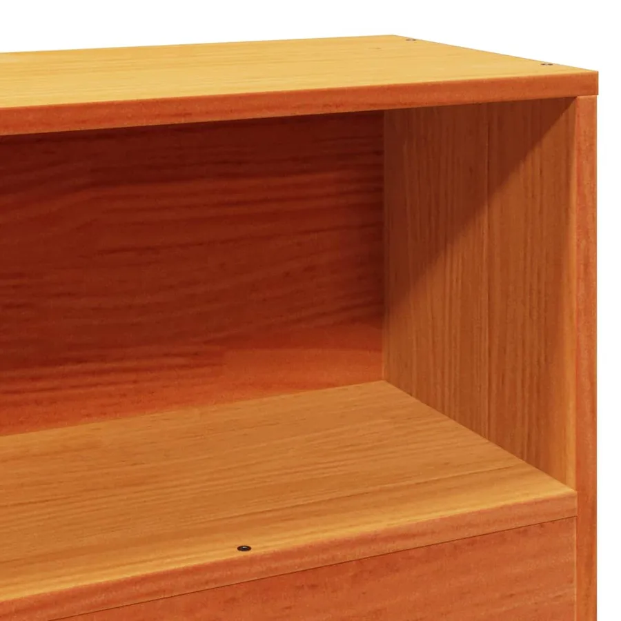 Tête de lit avec rangement cire marron 100cm bois massif de pin - 8