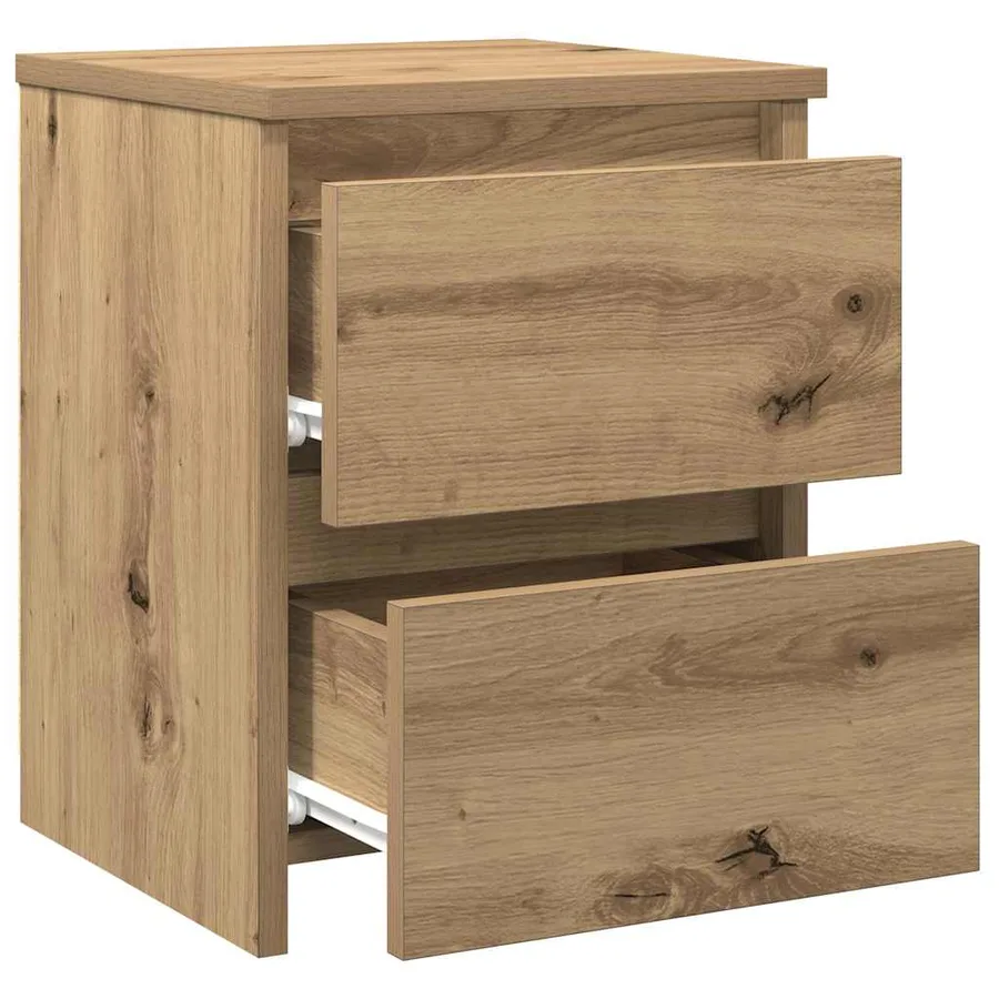 Tables de chevet 2 pcs chêne artisanal bois d'ingénierie - 11