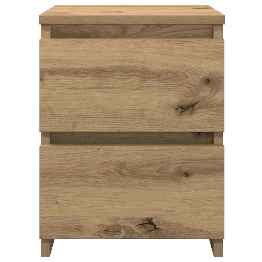 Tables de chevet 2 pcs chêne artisanal bois d'ingénierie - 6