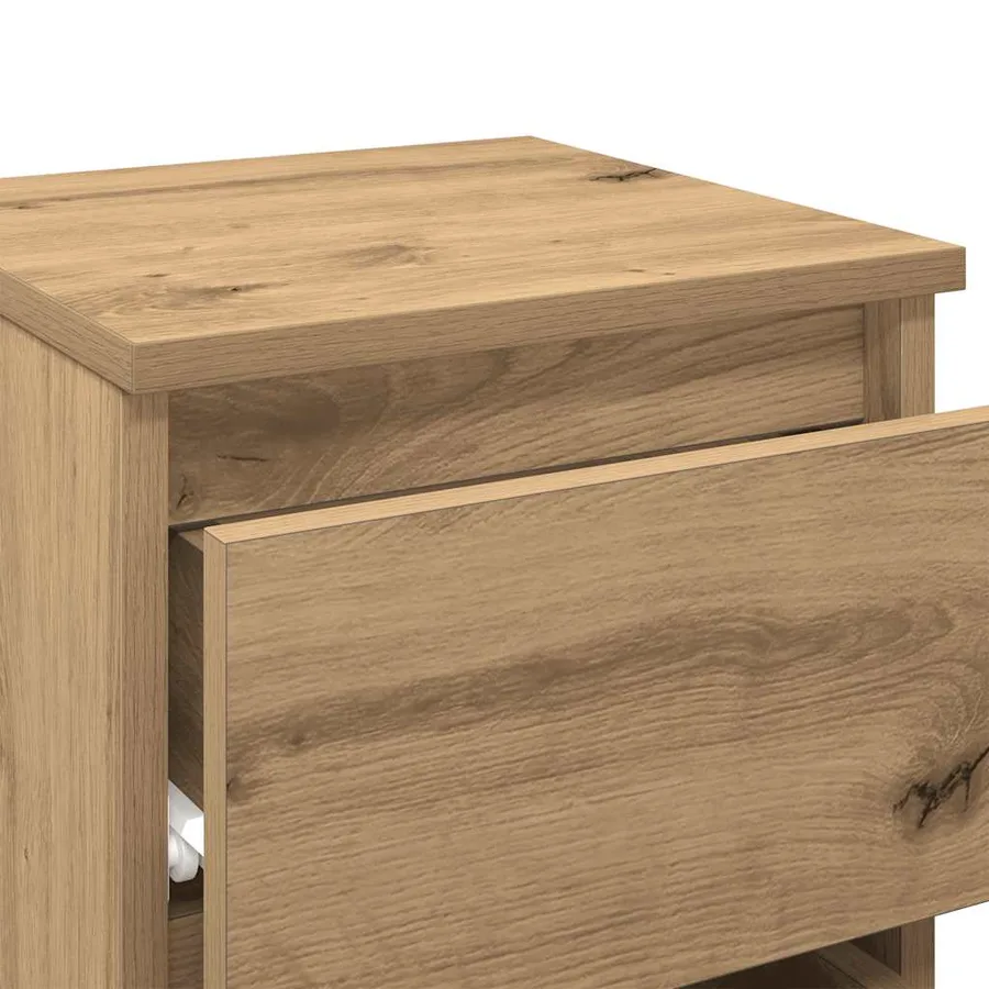 Tables de chevet 2 pcs chêne artisanal bois d'ingénierie - 9