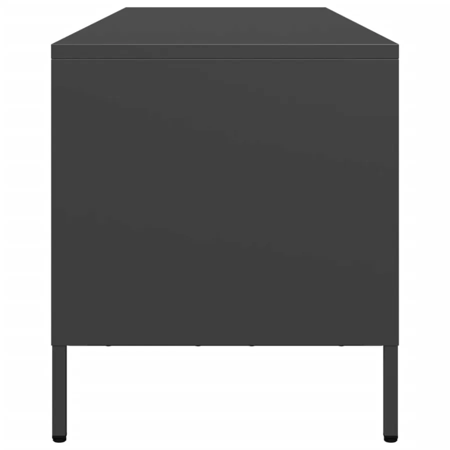 Meuble TV noir 135x39x43,5 cm acier laminé à froid - 6