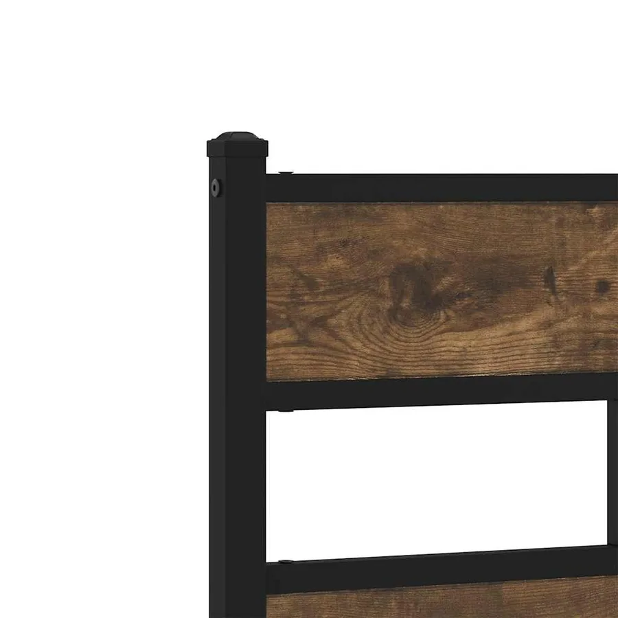 Cadre de lit en métal sans matelas chêne fumé 150x200 cm - 7