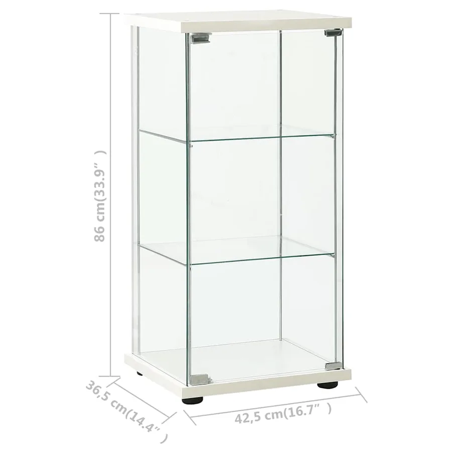 Armoire de rangement Verre trempé Blanc - 5