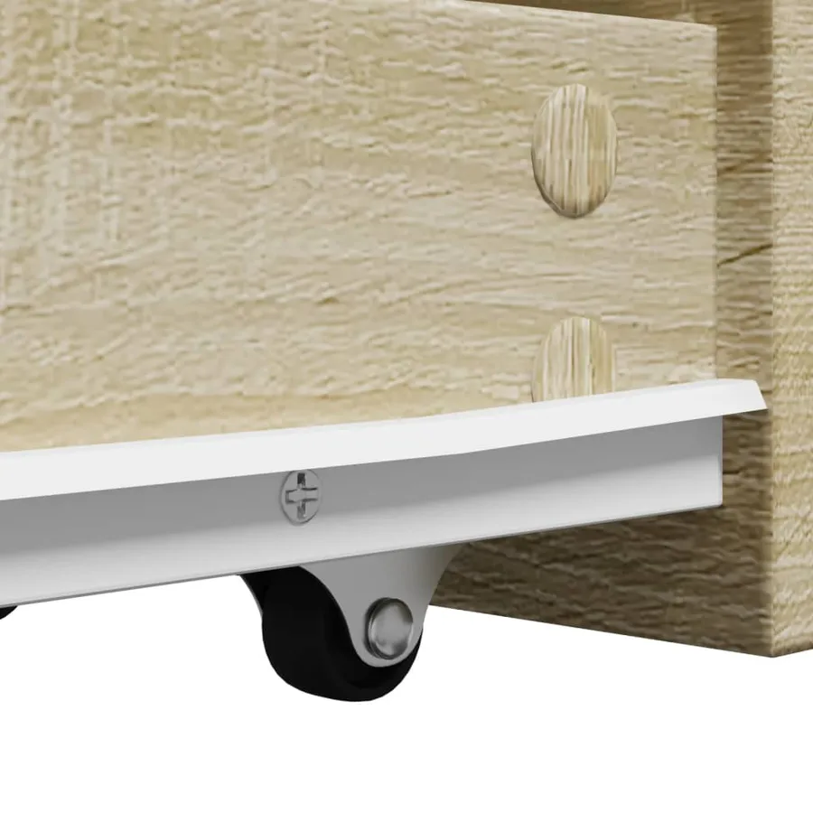 Armoire de salle de bain étroite avec roulettes chêne sonoma - 10