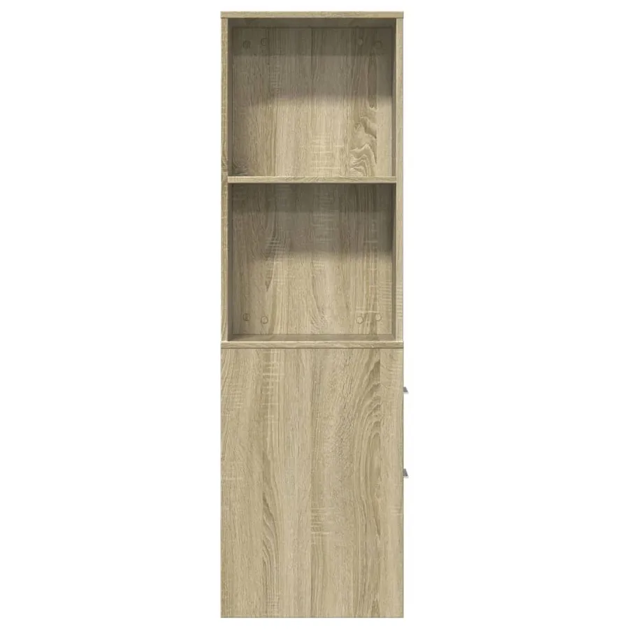 Armoire de salle de bain étroite avec roulettes chêne sonoma - 4