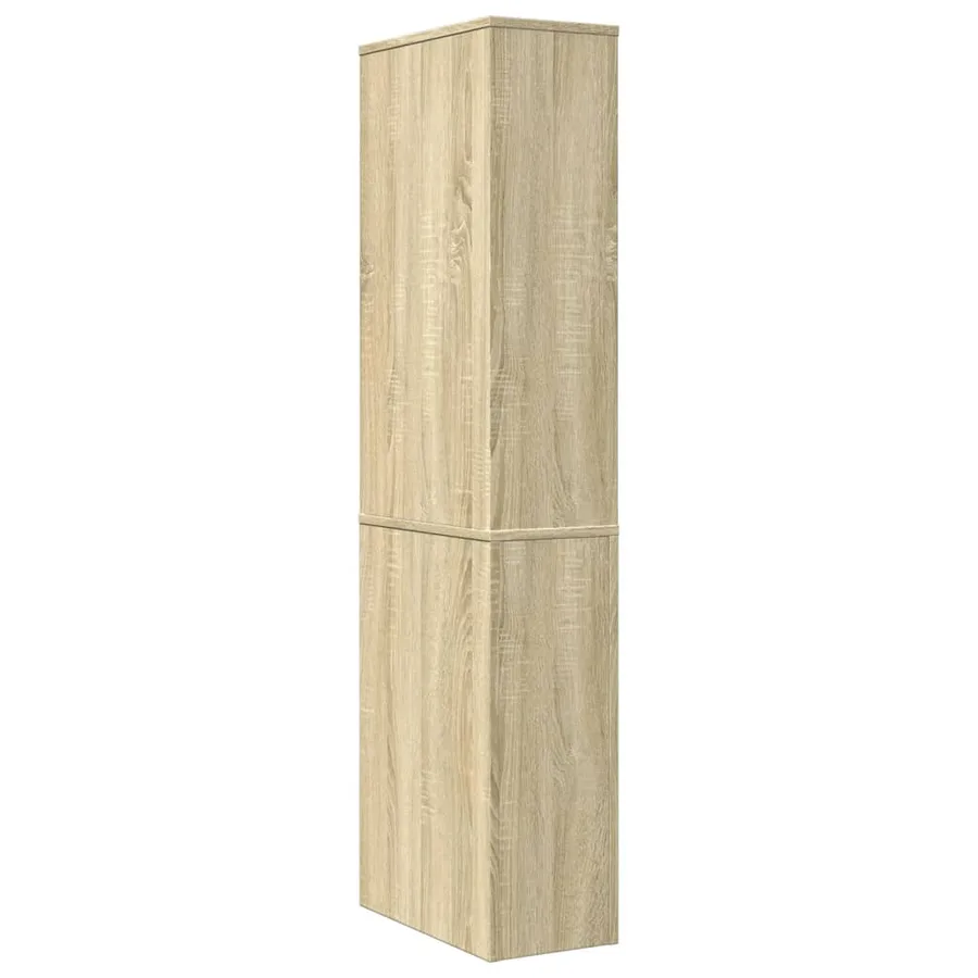 Armoire de salle de bain étroite avec roulettes chêne sonoma - 6