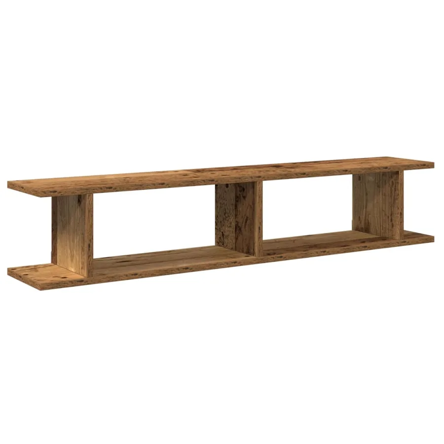 Étagères murales 2 pcs vieux bois 105x18x20cm bois d'ingénierie - 4