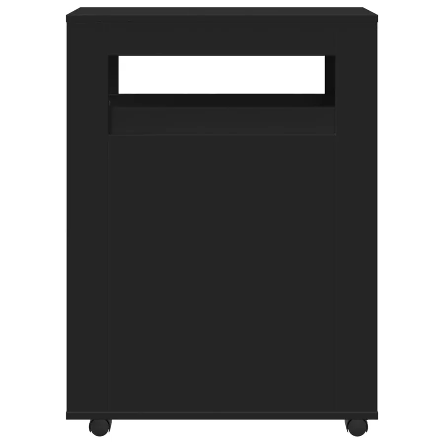Meuble étroit de salle de bain à roulettes noir - 4