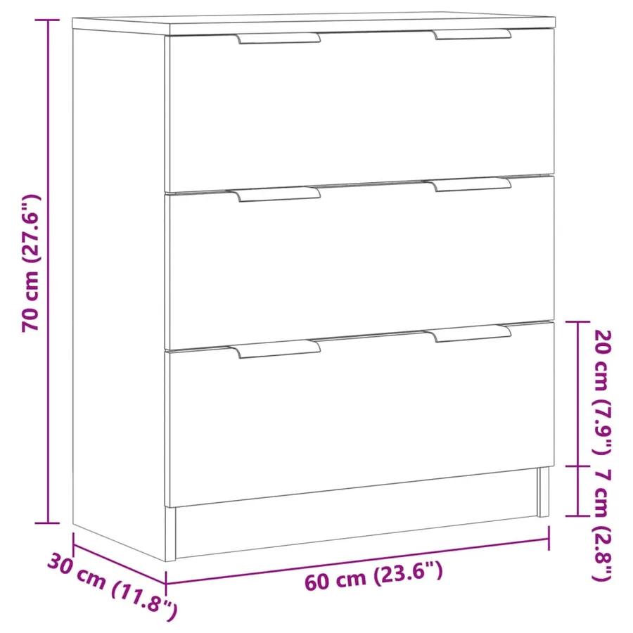 Buffet vieux bois 60x30x70 cm bois d'ingénierie - 10