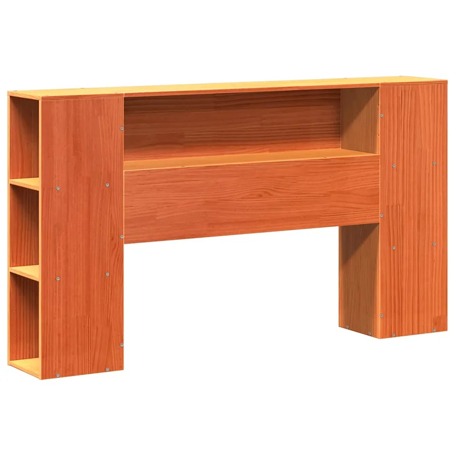 Tête de lit avec rangement cire marron 150cm bois massif de pin - 3