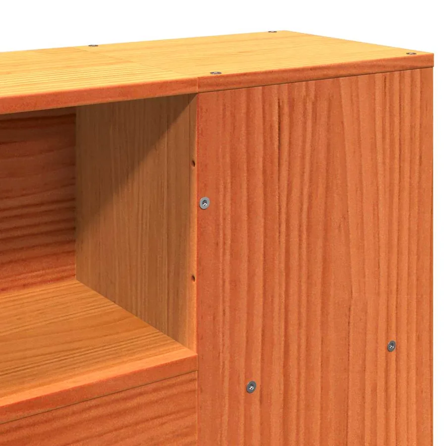 Tête de lit avec rangement cire marron 150cm bois massif de pin - 8