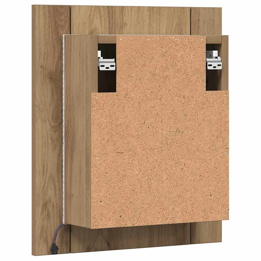 Armoire de salle de bain miroir LED chêne artisanal 40x12x45 cm - 10