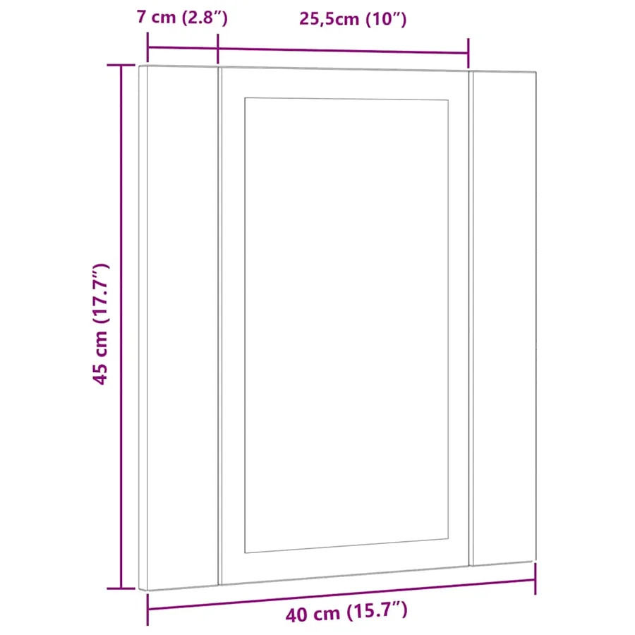 Armoire de salle de bain miroir LED chêne artisanal 40x12x45 cm - 18