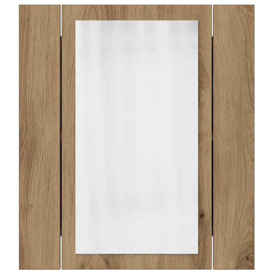 Armoire de salle de bain miroir LED chêne artisanal 40x12x45 cm - 6