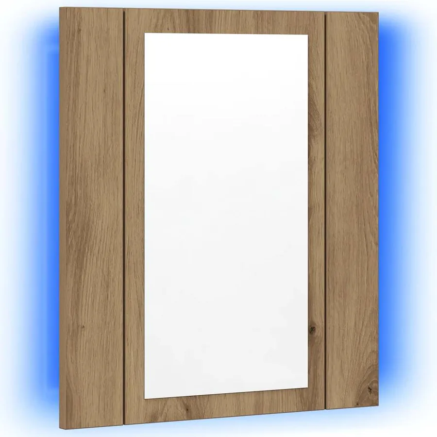 Armoire de salle de bain miroir LED chêne artisanal 40x12x45 cm - 7