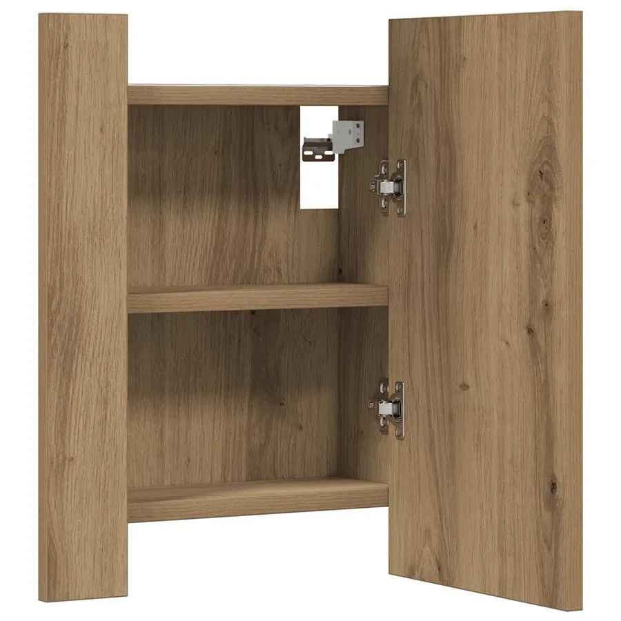 Armoire de salle de bain miroir LED chêne artisanal 40x12x45 cm - 8