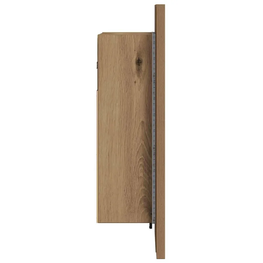 Armoire de salle de bain miroir LED chêne artisanal 40x12x45 cm - 9