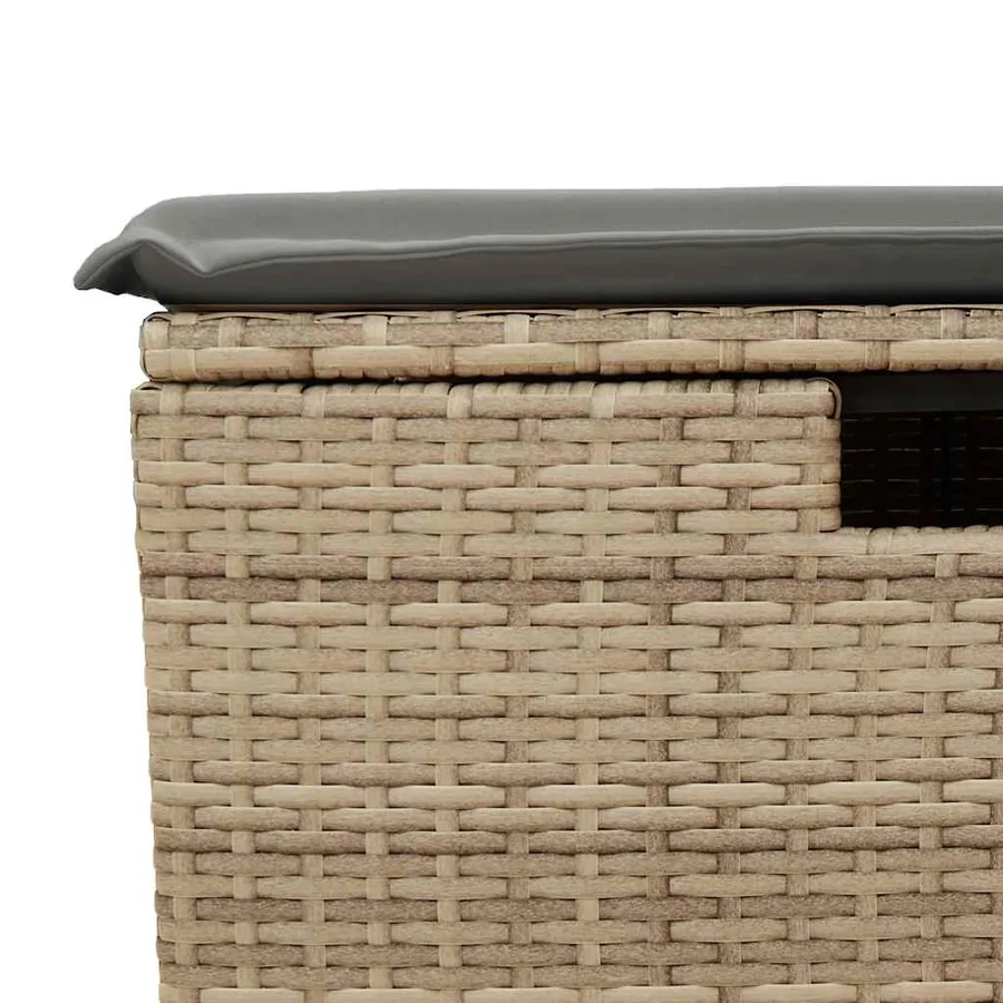 Salon de jardin avec coussins 8 pcs beige résine tressée - 14