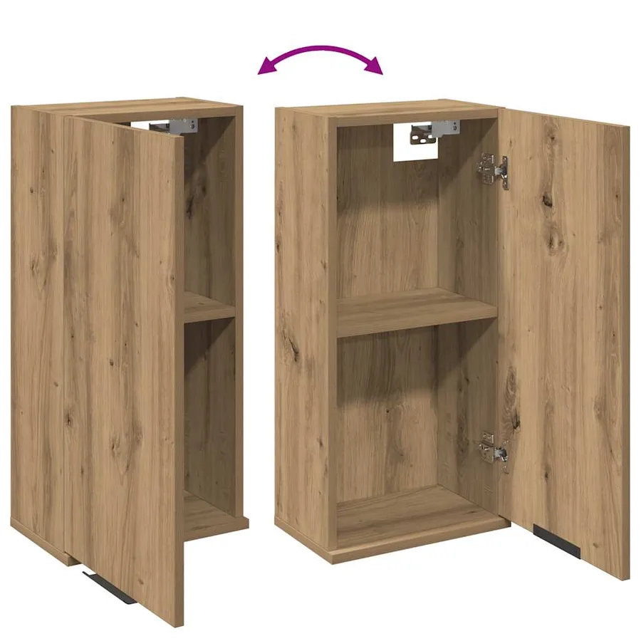Armoire de salle de bain murale chêne artisanal 32x20x67 cm - 7
