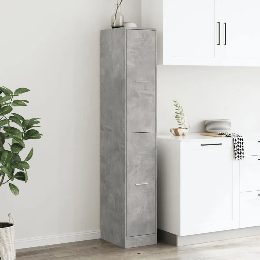 Armoire d'apothicaire gris béton 30x41x174,5 cm bois ingénierie - 3