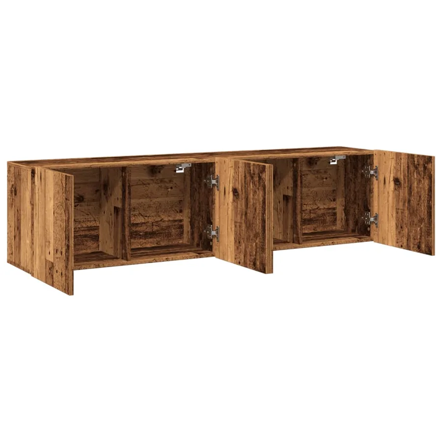 Meubles TV muraux 2 pcs vieux bois 80x30x41 cm - 5