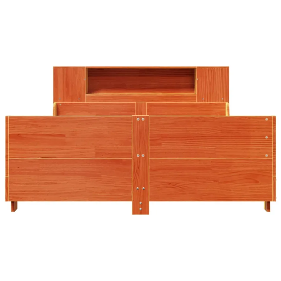 Cadre de lit sans matelas cire marron 140x190cm bois pin massif - 4