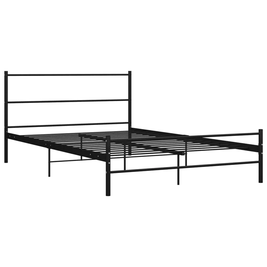 Cadre de lit sans matelas noir métal 120x200 cm - 2