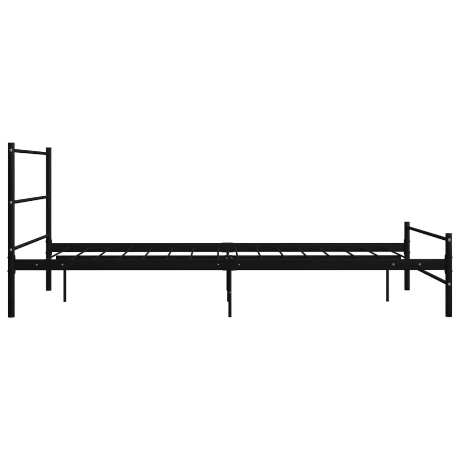 Cadre de lit sans matelas noir métal 120x200 cm - 4