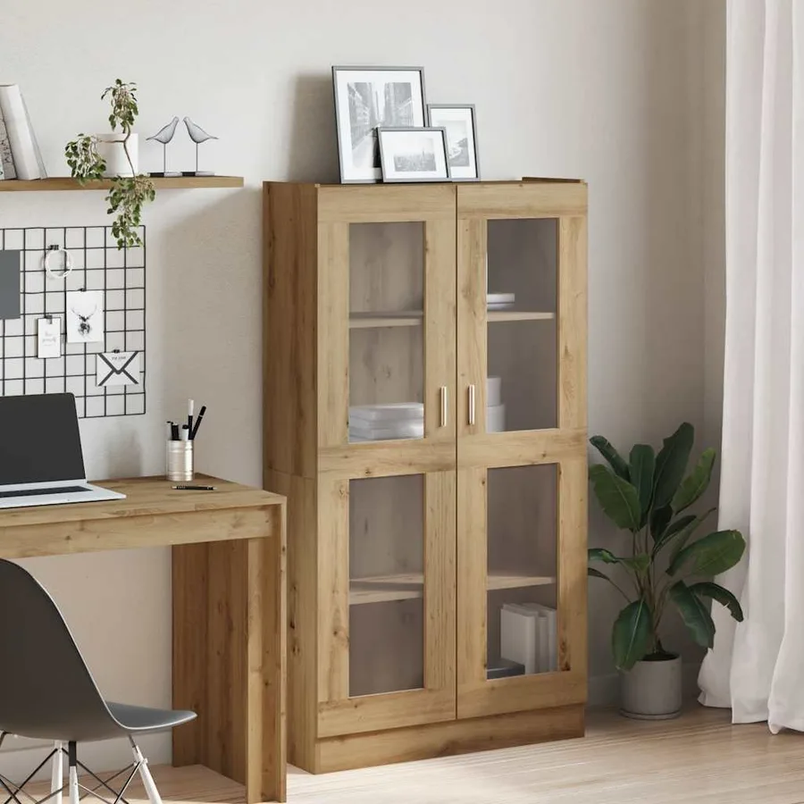Buffet haut Chêne artisanal 82,5x30,5x150 cm Bois d'ingénierie - 3