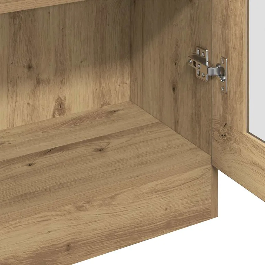 Buffet haut Chêne artisanal 82,5x30,5x150 cm Bois d'ingénierie - 7