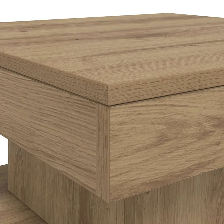 Table basse avec lumières LED chêne artisanal 90x50x40 cm - 10
