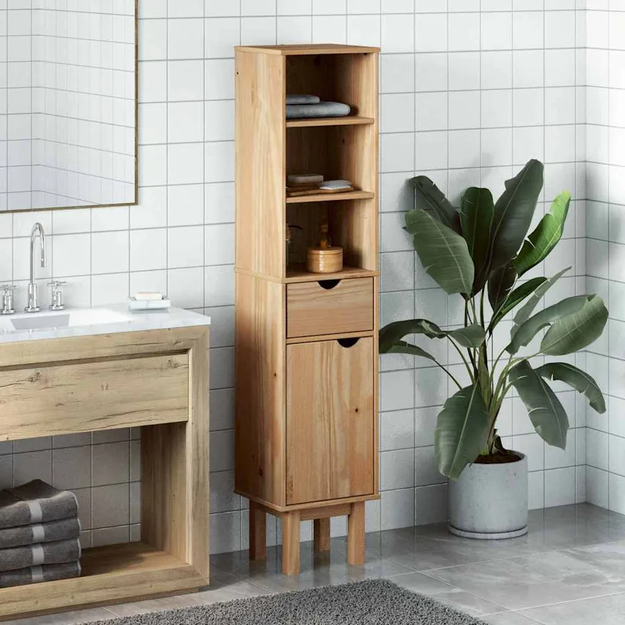 Armoire de salle de bain OTTA 35x30x159 cm bois massif de pin - 3