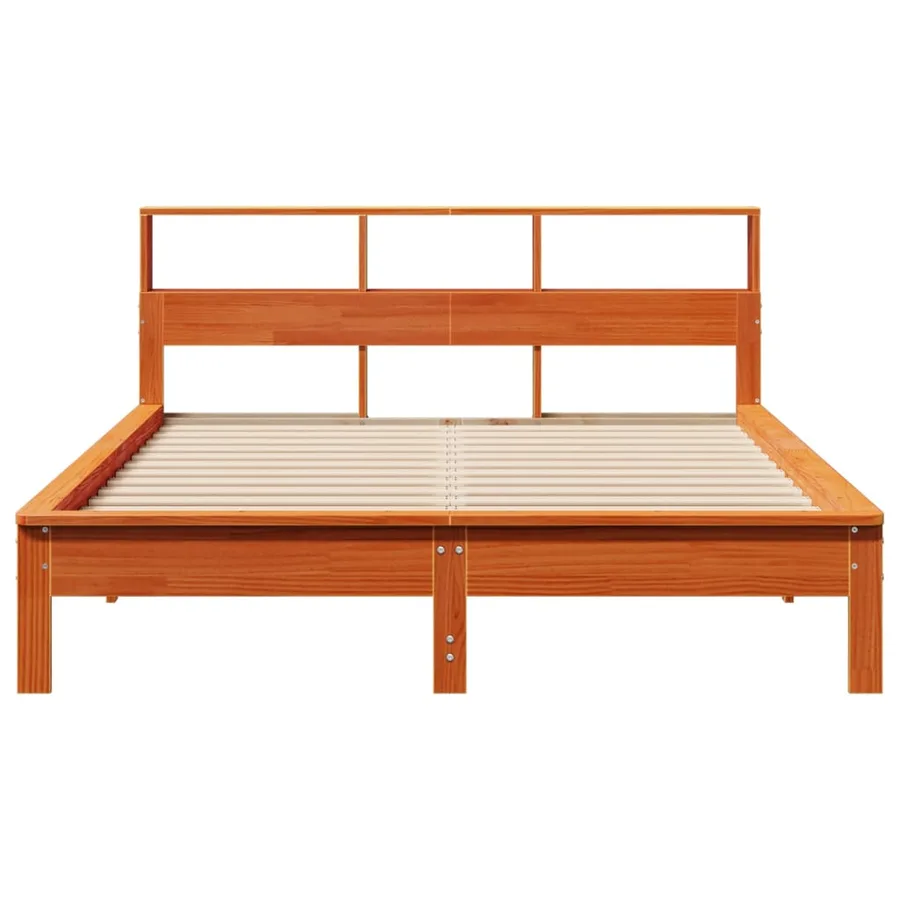 Cadre de lit sans matelas cire marron 140x190cm bois pin massif - 4