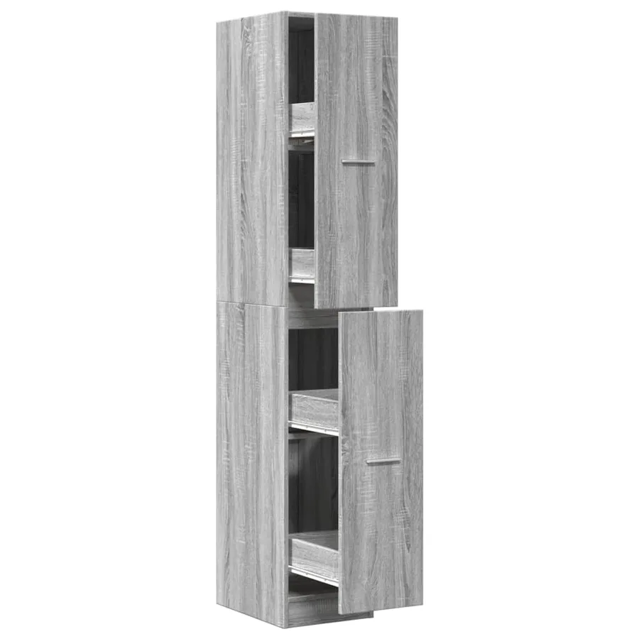 Armoire apothicaire sonoma gris 30x41x174,5cm bois d'ingénierie - 2