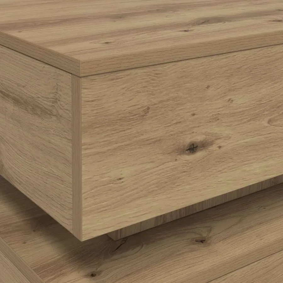 Table basse avec lumières LED chêne artisanal 50x50x40 cm - 10