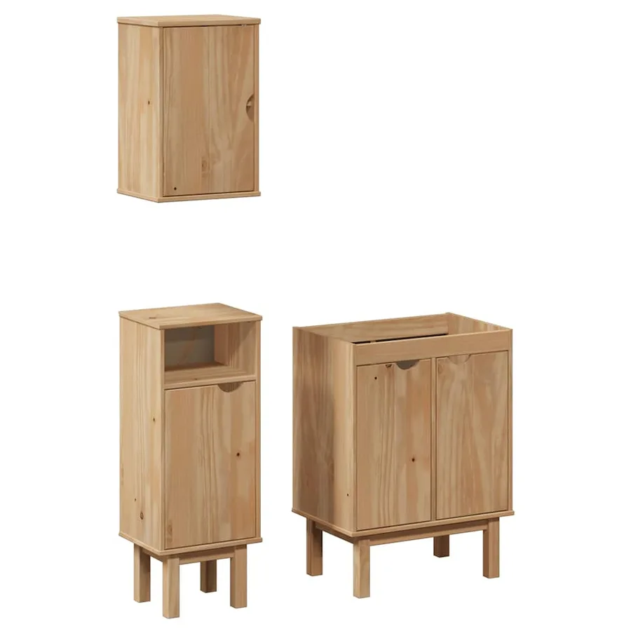 Ensemble de meubles salle de bain 3 pcs OTTA bois de pin massif - 2