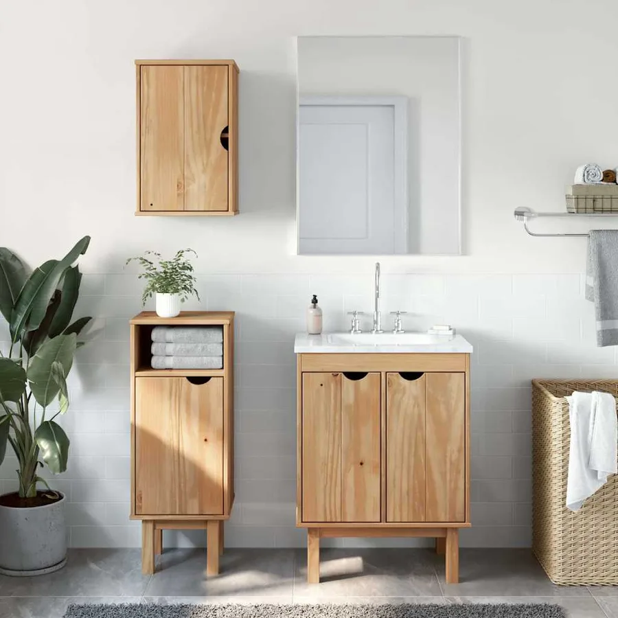 Ensemble de meubles salle de bain 3 pcs OTTA bois de pin massif - 3