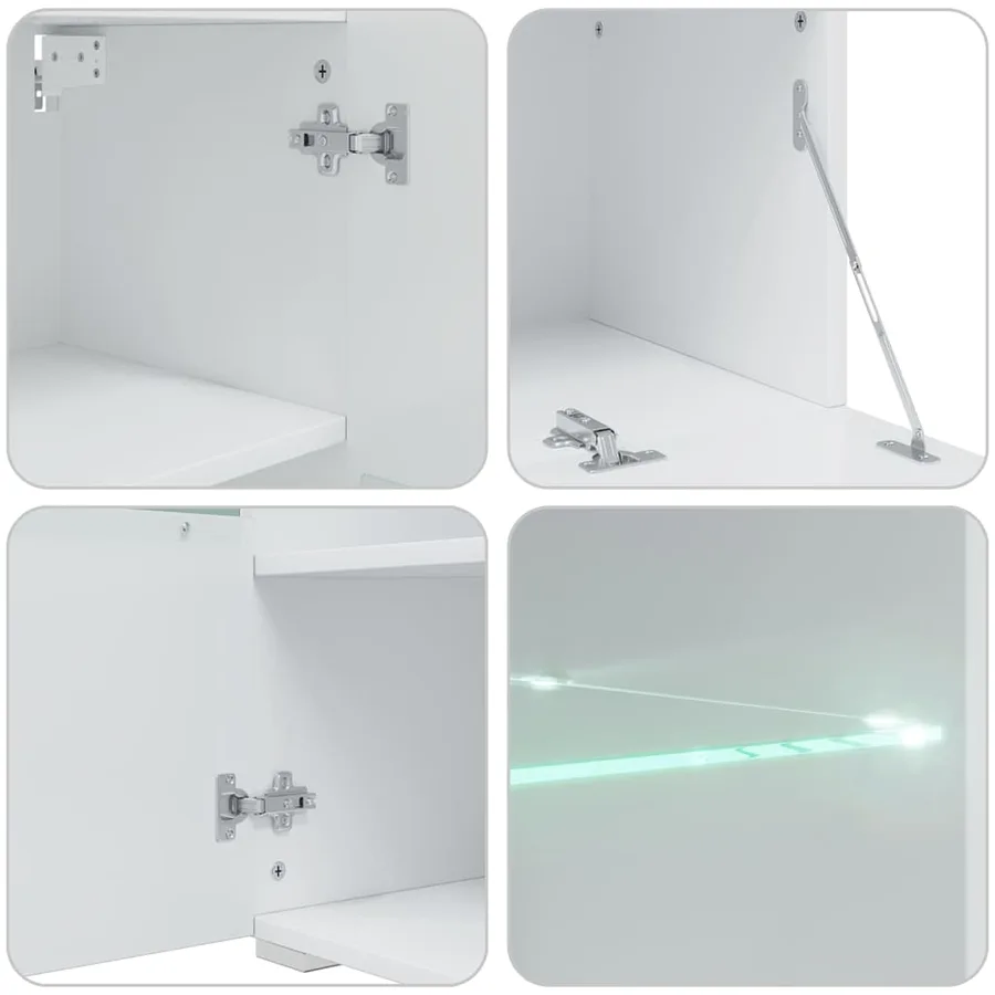 Meubles TV et lumière LED 5 pcs chêne artisanal bois ingénierie - 12