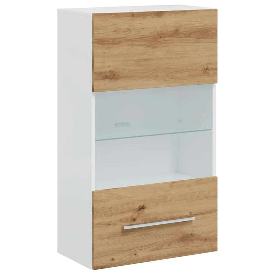 Meubles TV et lumière LED 5 pcs chêne artisanal bois ingénierie - 8